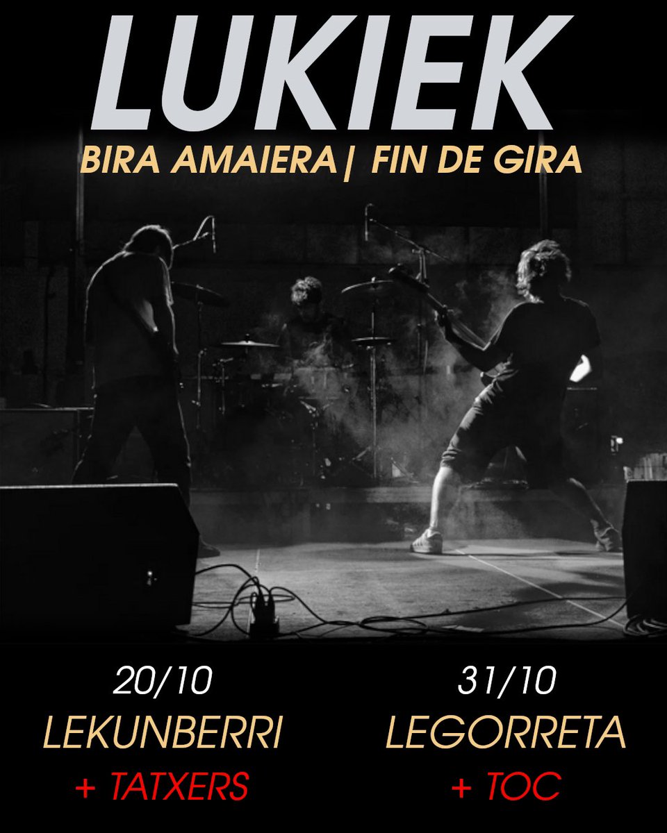 Espero dogu guretzako espezialak diren bi data horretan zuen berotasune igertea. Laster arte! 

🦊

Dos fechas especiales, en las que esperamos que nos acompañéis para  cerrar por todo lo alto esta gira. ¡Ahí nos vemos!