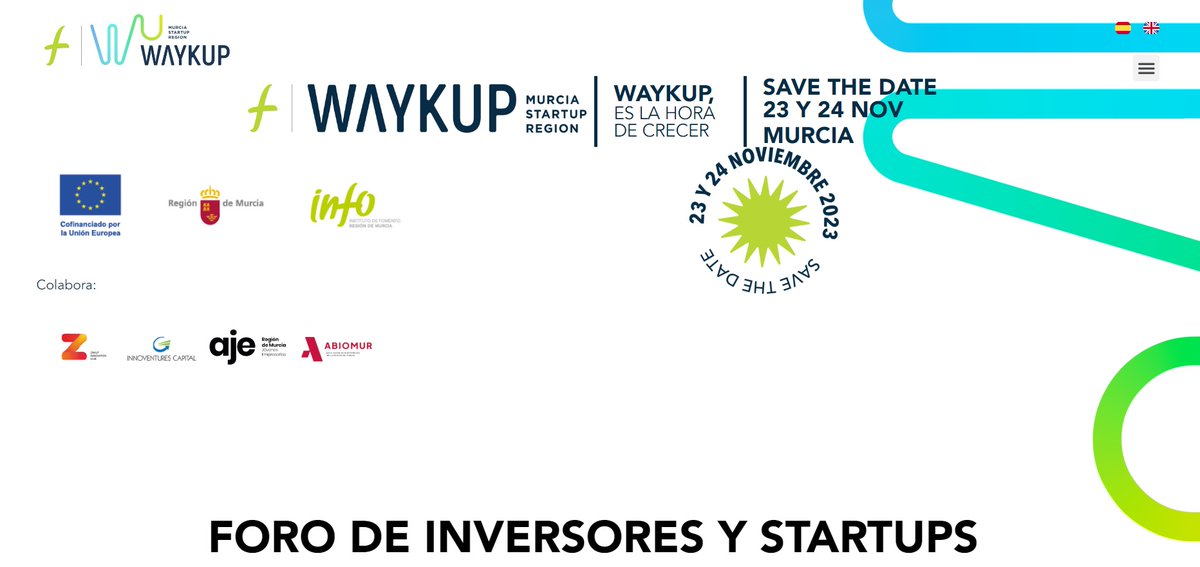 Foro de inversión WAYKUP Murcia 23-24 nov, con inversores de nuestra Región, resto de España e internacionales, hay descuento si te inscribes antes del 19 de octubre: murcia-ban.es/foro-de-invers… <a href="/infoRMurcia/">Instituto de Fomento</a> <a href="/AJERegionMurcia/">AJE Región de Murcia</a> <a href="/ZakutHub/">Zakut Innovation Hub</a> #ABIOMUR <a href="/CeeiMurcia/">CEEI Murcia</a> @CEEIC