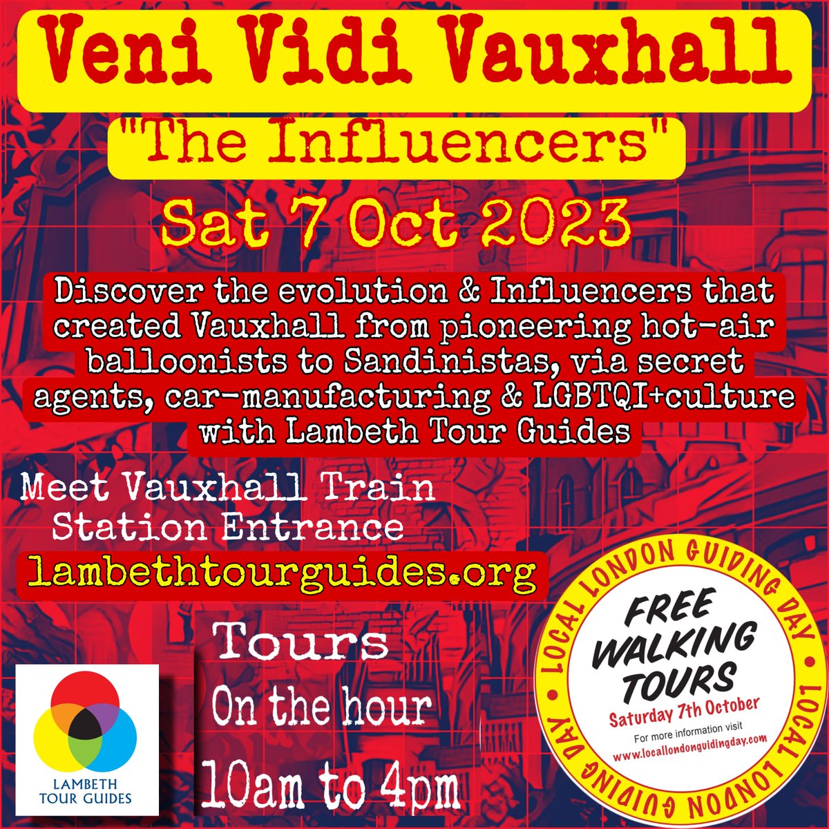 GuidesLambeth's tweet photo. Just one more sleep to #LocalLondonGuidingDay -
FREE tours through the day until 4pm
In #Lambeth come and see @GuidesLambeth in #Vauxhall
#DoingLambethWalks https://t.co/tUu4i30RUm