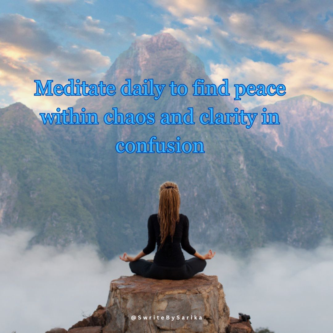 swritebysarika's tweet photo. To find calm in the middle of chaos and clarity among confusion, meditate every day. Find a sanctuary that is above the world's noise in the depths of silence.
#swrite #swritebysarika #sarika #sarikabhardwaj #MeditationEveryDay #InnerPeace #FindYourCenter #TranscendTheNoise https://t.co/k2mBno606O