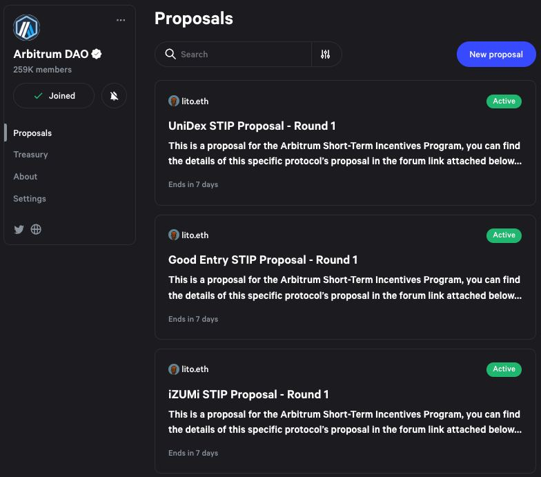 🔥Vote Arbitrum Short-Term Incentive Program🚀

👉 Sau khoảng thời gian vừa qua dành cho các dự án nộp đơn yêu cầu nhận grants đến từ Arbitrum. Hiện tại dự án đã đưa danh sách các đề xuất lên Snapshot cho cộng đồng biểu quyết. 

🔗 Link Voting tham gia dưới
