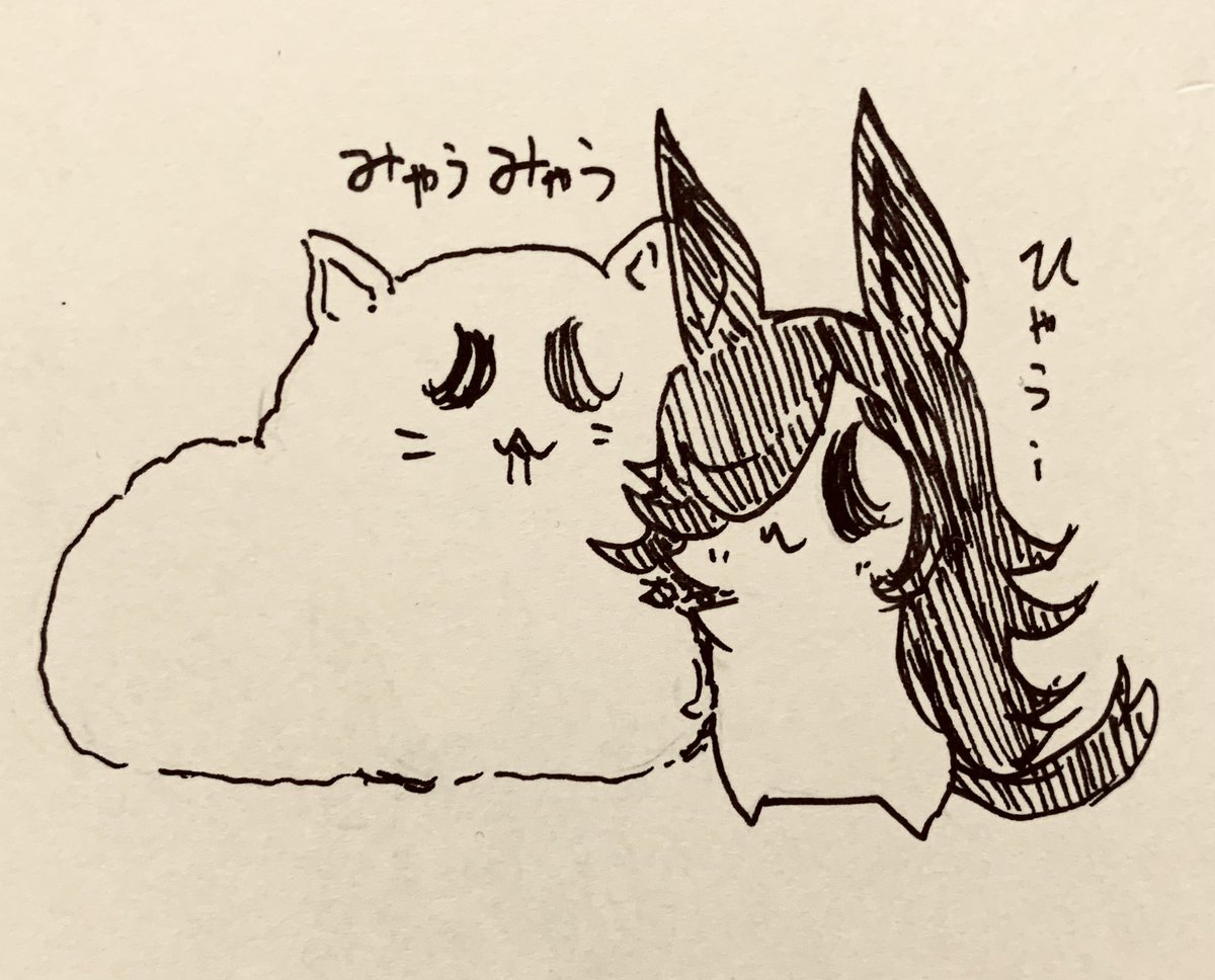 最初は普通の猫でしたが描いてくうちに形が変わり、もち猫さんという私のオリジナルキャラになりました🐈 