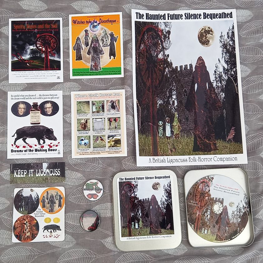 RowanAmberMill's tweet photo. Our new album of folk horror film inspired songs is out today. The very limited Deluxe Edition sold out in 10 mins! The Download Edition which contains 68 mins of music, 10 repro film posters &amp; 88 page pdf of synopses &amp; film essays. Head to Bandcamp (link in bio). #folkhorror https://t.co/UKXhVBlLJY