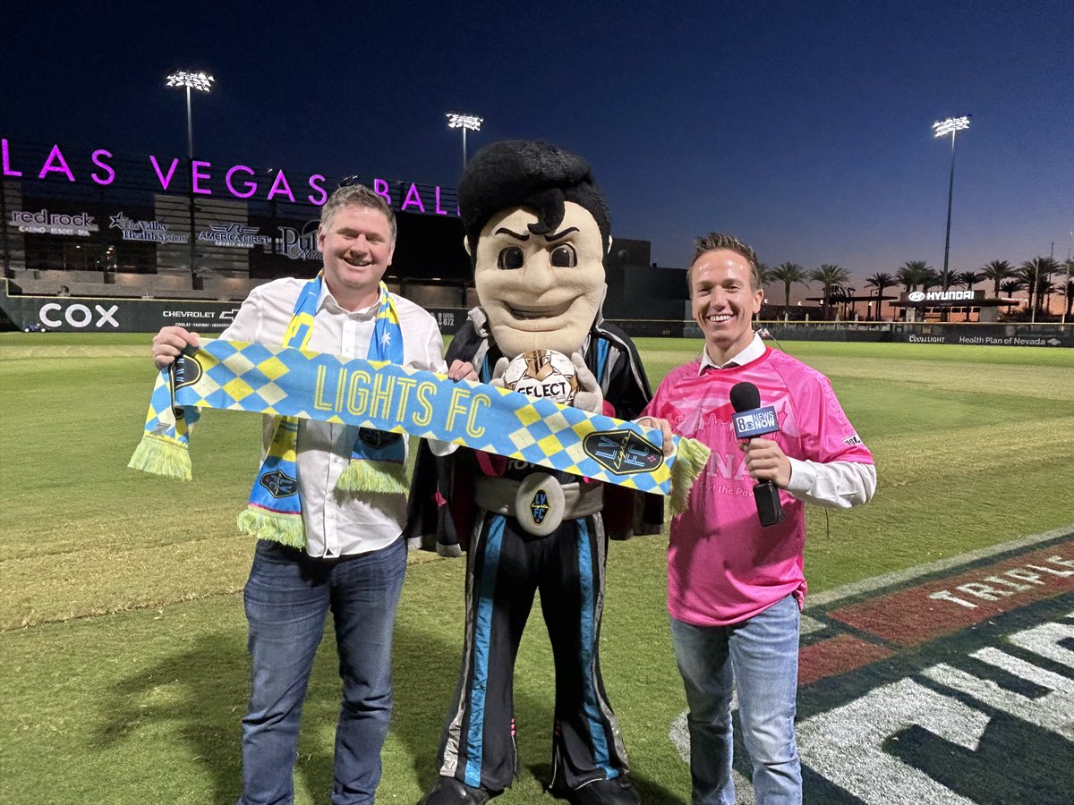 🏟️ <a href="/thelvballpark/">Las Vegas Ballpark</a> will go from ⚾️ field to ⚽️ pitch for 𝗦𝗢𝗖𝗖𝗘𝗥 𝗜𝗡 𝗦𝗨𝗠𝗠𝗘𝗥𝗟𝗜𝗡 tomorrow and Saturday, October 14th.

It was fun talking with <a href="/BrianWillTV/">Brian Will</a> on <a href="/8NewsNow/">8 News Now</a> about our two matches that will go down at the Las Vegas Ballpark.

🔗 8newsnow.com/news/local-new…