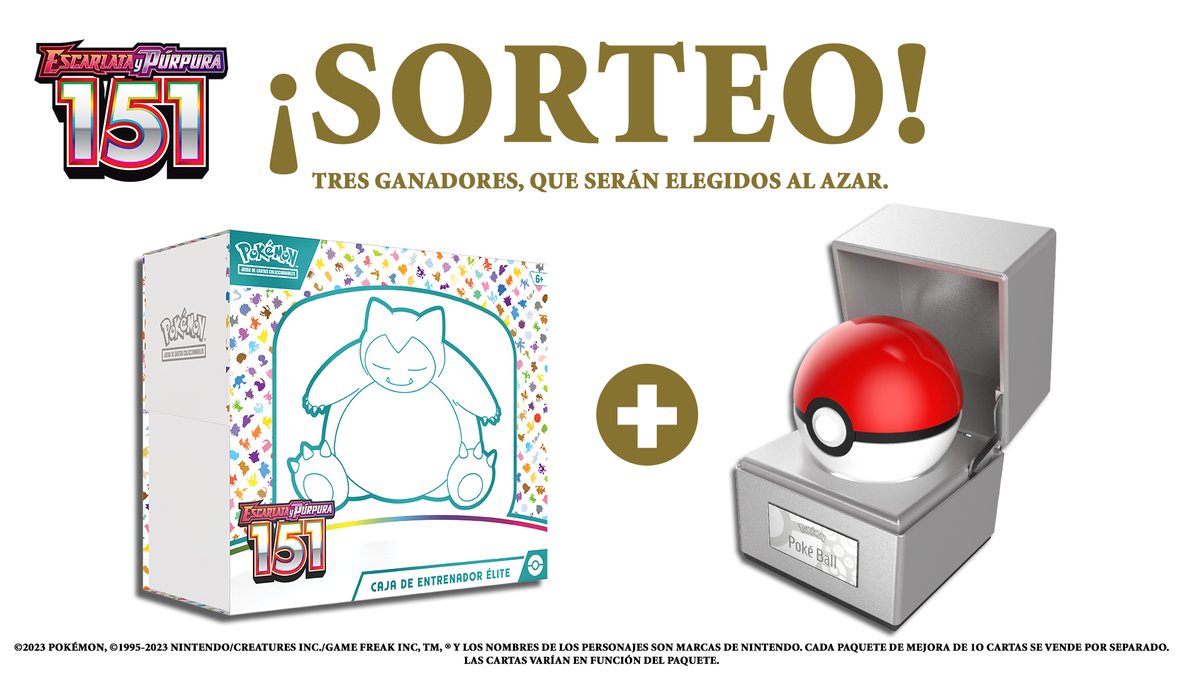 NintendoES's tweet image. ¡Sorteamos 3 packs Elite Trainer Box de la expansión Escarlata y Púrpura-151, del JCC #Pokemon (cortesía de @Bandai_es) + réplica de Poké Ball (The Wand Company)! 

Haz repost y cuéntanos cuál es tu recuerdo favorito de Ash en la serie Pokémon con #AshCampeónPokémon y participa.