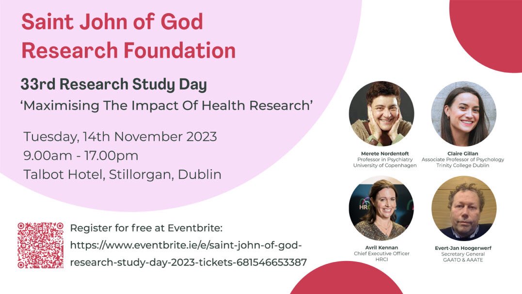 Less than 6 weeks to go to our 33rd Research Study Day with an AMAZING line up of International and National speakers. Register for FREE on Eventbrite. See link below. See you there!