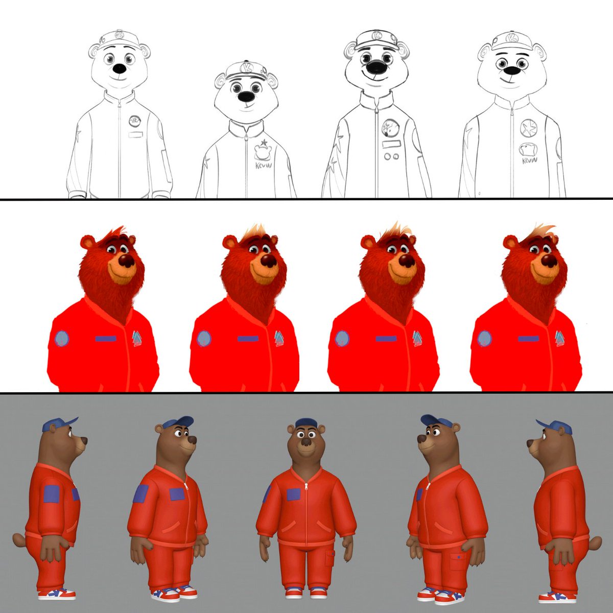 theotherstudio_'s tweet photo. In an exclusive feature for @cartoonbrew, @Alastair_Webber and @andrewgordonl7 discuss the character design process for @goodmorningkev 🐻🚀 

Full piece available via the Linktree in our bio. https://t.co/b9aTJVCkkh