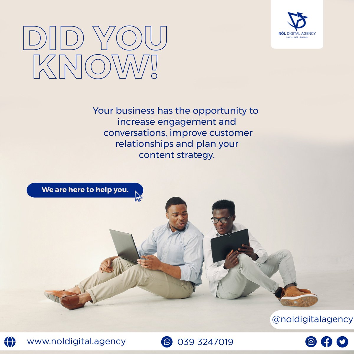Nol_digital_ug's tweet photo. We are in the digital world, this is the opportunity you have to make your business grow and reach many people in different geographical areas.
Contact us on 0393247019

#noldigitalagency #digitalmarketing #marketing #socialmediamarketing #socialmedia #business #seo #branding https://t.co/PFHT9mV1iy