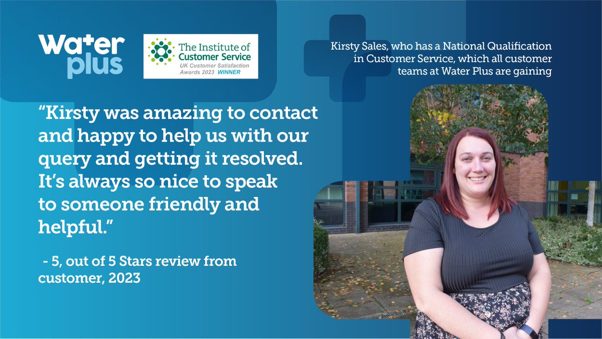 WaterPlusUK's tweet photo. Kirsty is a #cshero, updating customers and providing additional information to help. Fab 5/5 customer reviews Kirsty! #NCSW2023 @instituteofcs She's amongst over 155 with National Qualifications in #CustomerService. More tips to #BeWiseOnWater at sites ➡️ https://t.co/m4ApLzzqDR https://t.co/iO6ntwq1RV