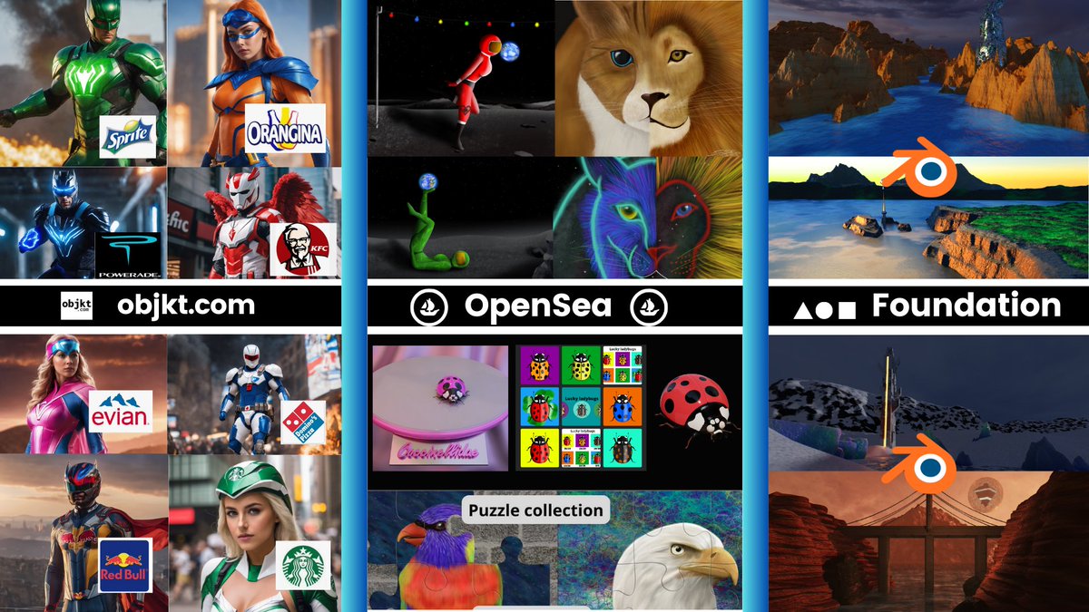 SanSoSea ...

On #Foundation :
"monolith Invasion" 1/1 Art, Landscapes with blender

On #opensea :
🐞3D/2D Ladybugs to bring you luck and more
(soon mystery gifts for owners🤫😉)

On #objktcom :
"What if brands were Superheroes" ?

Find everything here 👉linktr.ee/sansosea