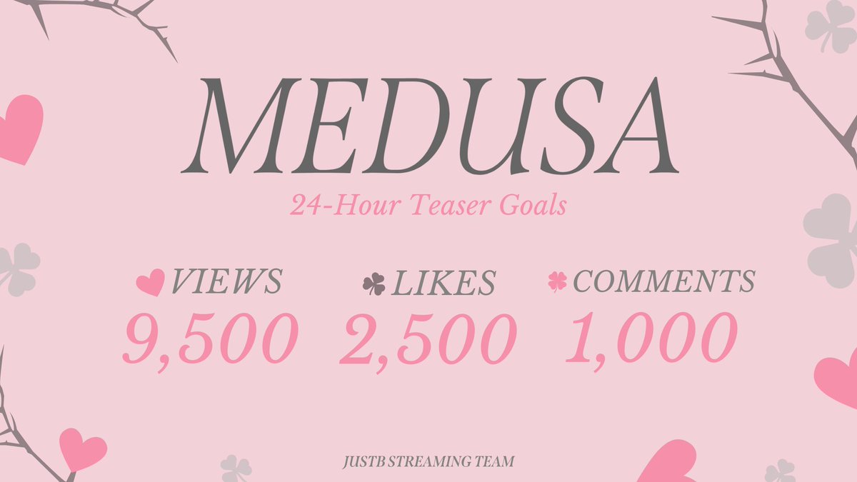 JustbSTeam's tweet image. 📢 MEDUSA TEASER 1 GOALS 📢

Is everyone excited for Medusa teaser 1? 🐍

ONLY Bs, let's show JUST B our love and excitement for this comeback especially for the teaser 1 by achieving these goals!

@JUSTB_twt @JUSTB_Official #JUSTB