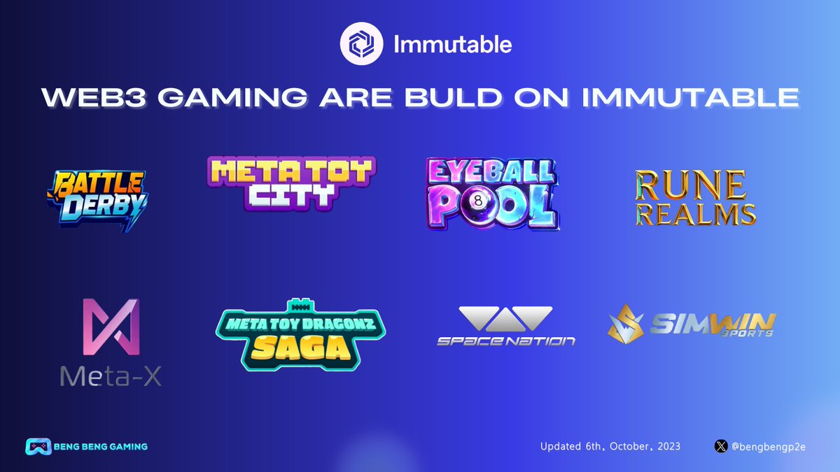 🎮Web3 Games Coming Soon to #Immutable 

🔥 <a href="/Immutable/">Immutable</a>  is a promised land for Web3 Gaming projects to build and develop

✅That's why this ecosystem has more than 150 #Web3Gaming projects.

🧐Let's explore the upcoming games in the near future👇

#Web3Games #NFTGame