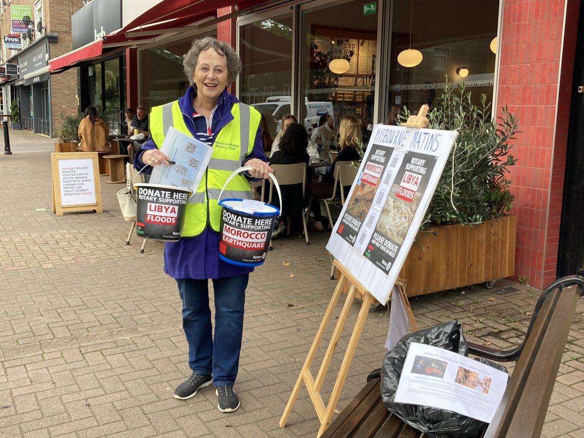 We are in Gerrards Cross this morning collecting for the Morocco and Libyan disasters. These may have fallen out of the news in the last week but the need is huge.