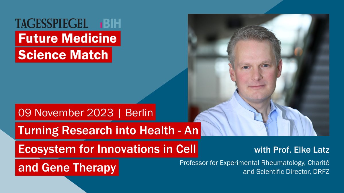 Live_TSP's tweet photo. Only a few weeks left! Take a look at the programme and secure your ticket for this year's #FutureMedicine #ScienceMatch - among others, with Prof. Eike Latz @ChariteBerlin @DRFZ_Berlin on therapeutic targeting of inflammation. Find all information here: https://t.co/IPEL34mWTh https://t.co/1G1pNgLrAf