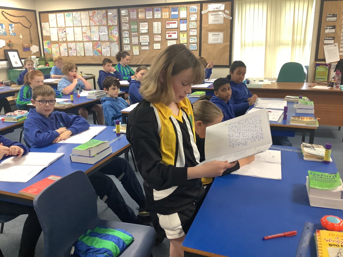 StAgnesY6's tweet photo. On National Poetry Day 2023, Year 6 were lucky enough to have a live session with poet and writer Laura Theis. She talked all about how to start writing poetry and the children had a go at creating their own. Their efforts were fantastic! 📝#stagnesenglish https://t.co/1KmDsuyKto