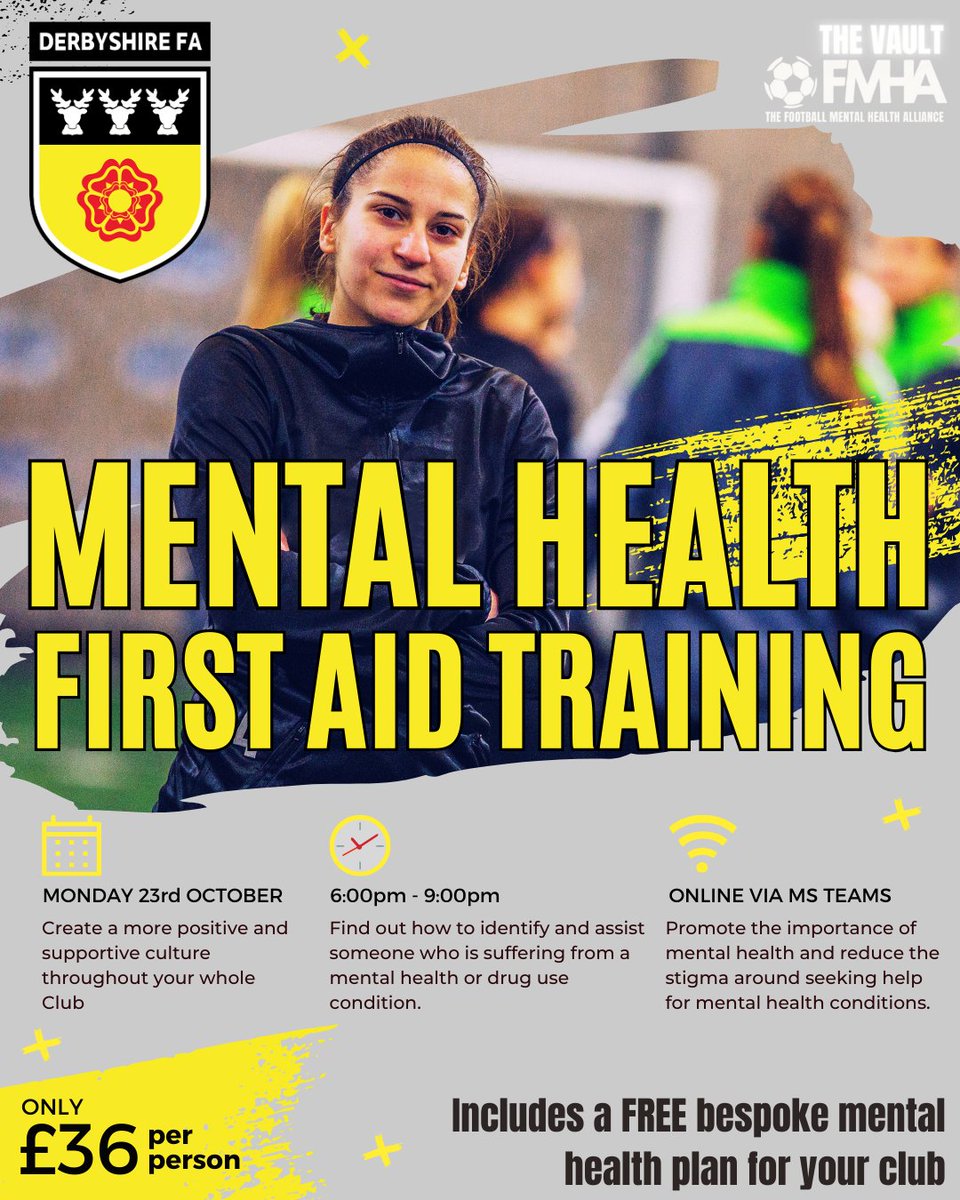 Join us on Monday 23rd October for our Mental Health First Aid Training Course 🎗

More info 👇
derbyshirefa.com/news/2023/oct/…