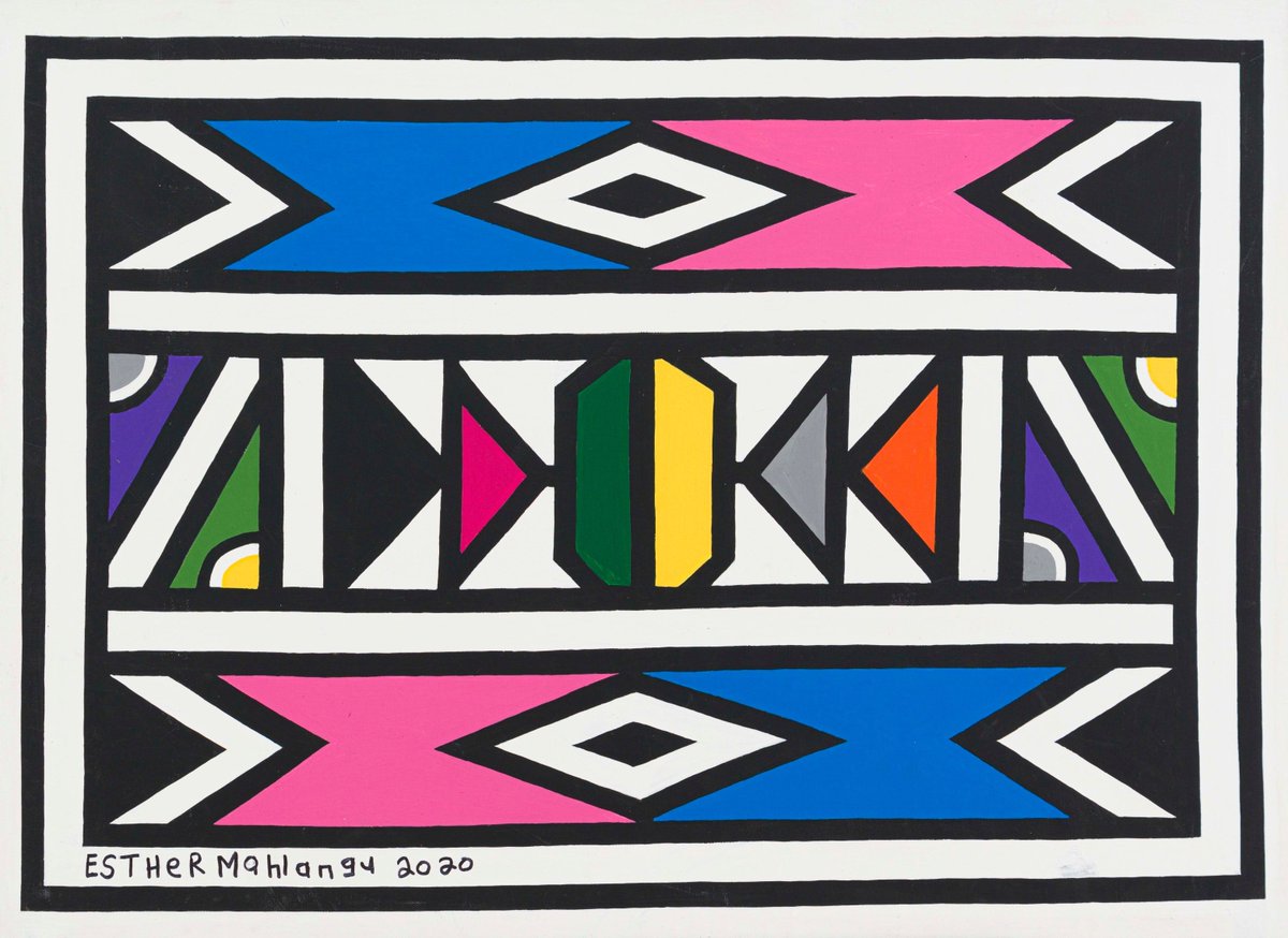 artistsofcolour's tweet photo. UNTITLED, Esther Mahlangu, 2020 #blackarthistory https://t.co/SQLplzLTiT
