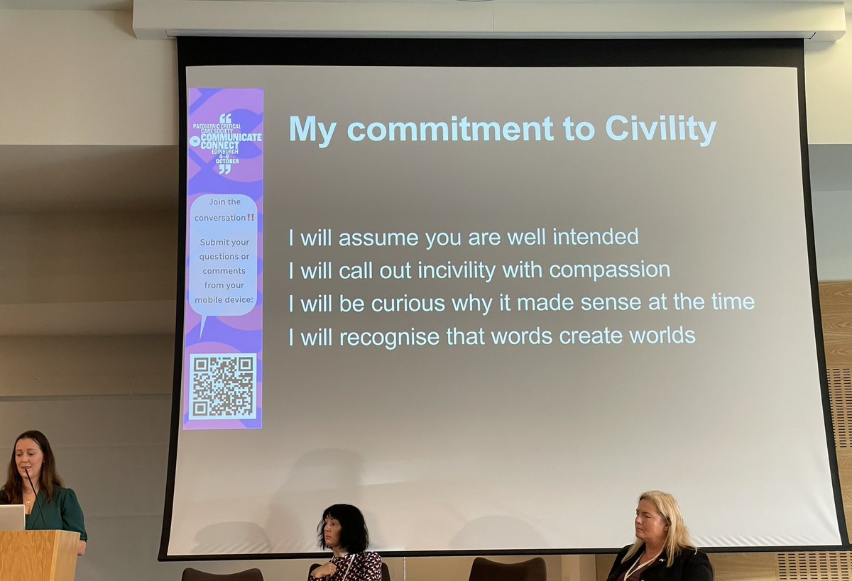 Incivility kills & words create worlds @deetssleeps calls out incivility with compassion & reflects on the impact of her own words Do you use yours to build walls or bridges? #PCCS2023 #PedsICU