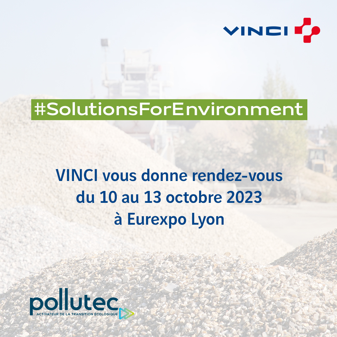 VINCI's tweet photo. Retrouvez toutes nos solutions au salon @Pollutec à Lyon, du 10 au 13 octobre. 

Participer : https://t.co/3iWvAli7Vk

#Pollutec2023 #SolutionsForEnvironment https://t.co/8vruZIIQuv