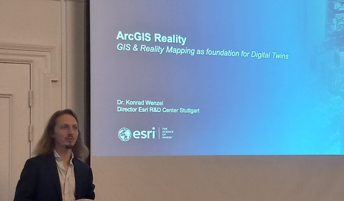 EuroSDR's tweet photo. Konrad Wenzel @Esri Stuttgart presents on GIS & Reality Mapping as foundation for #DigitalTwins.
https://t.co/ZUeh6utw4m
#BOD143 #Gävle #Sweden #ScienceSessions https://t.co/GhXyhQSOeC