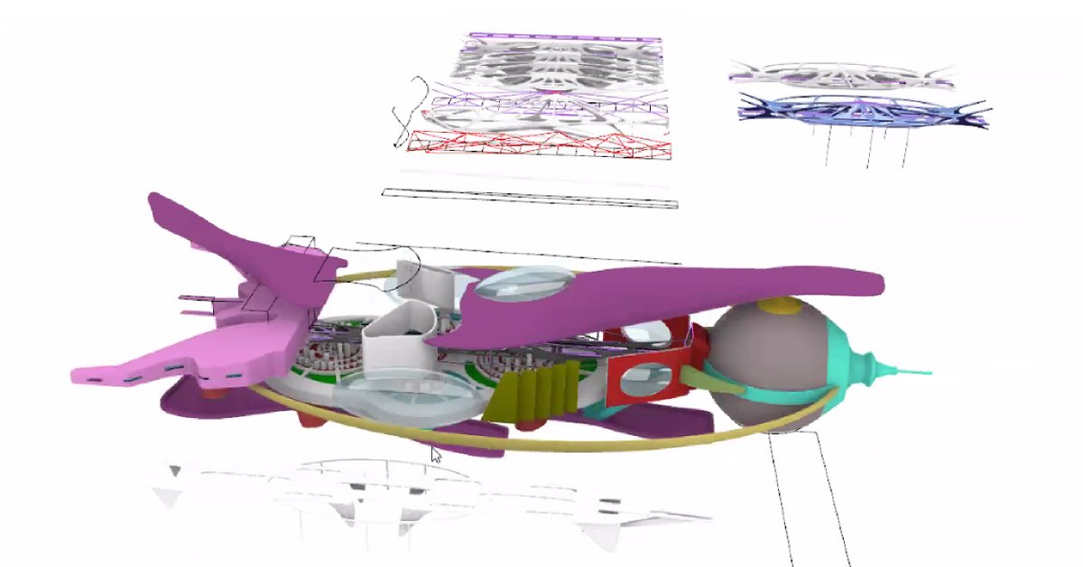 thelootverse's tweet image. Deconstructing a model of Einvaldi One to reveal the intricate inner workings and architectural nuances of its design. This methodical breakdown helps us understand the structural and functional aspects of the spaceport. #EinvaldiSpaceport #ArchitecturalAnalysis…