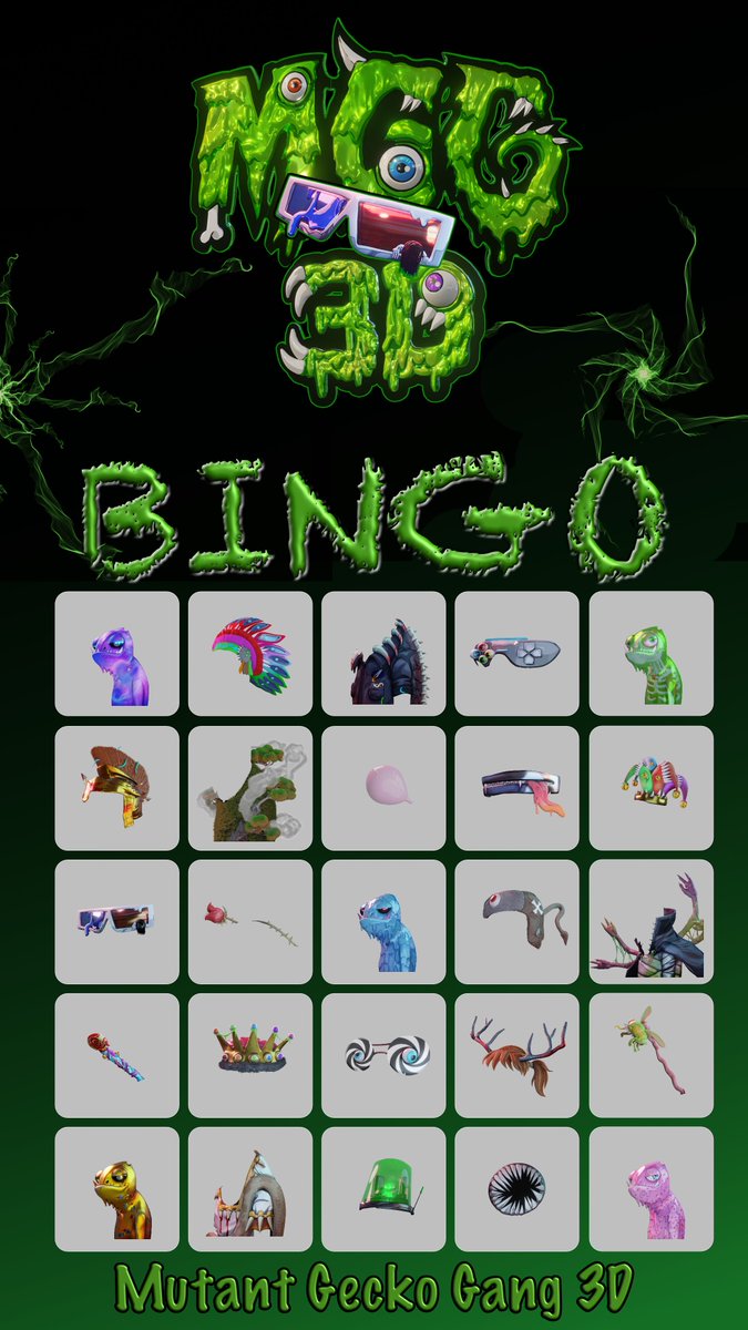 🧪MUTANT GECKO 3D - BINGO!🧪 Our first P2E game in the Gecko universe is live! Head over to our Discord server, read the rules and once you have a Bingo! ➡️ announce BINGO! in the main chat 📢 First three winners get 1000 $GECKO each! #P2E #NFTCommunity #tezos