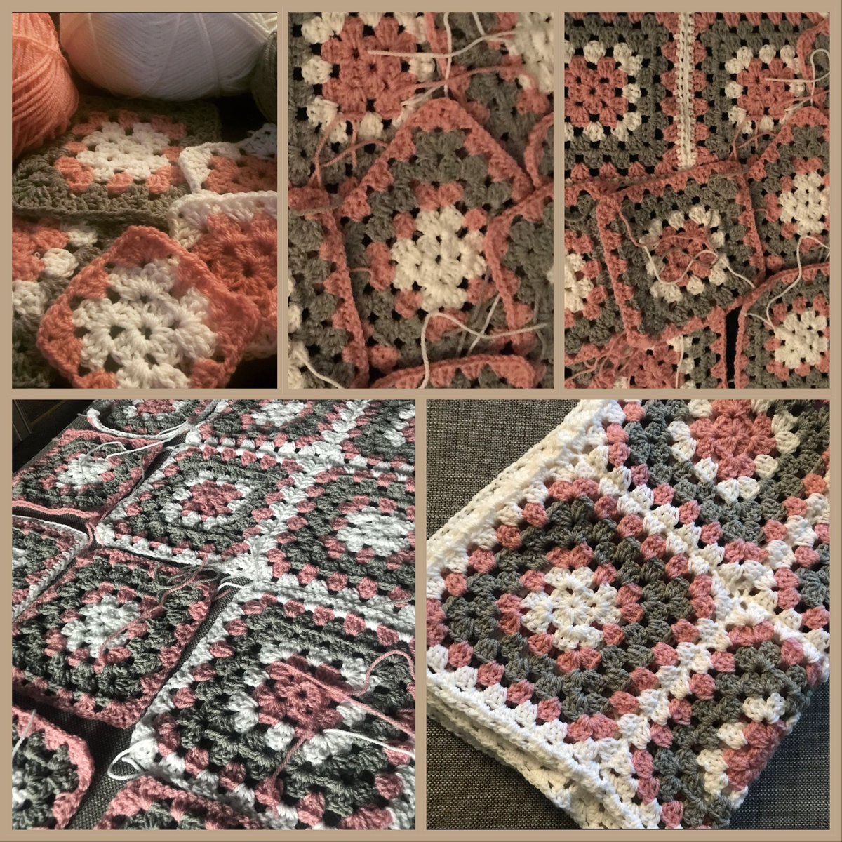 My making of a crochet granny square blanket 🤍🩷🧶 #crochet #grannysquare #blanket #yarn #crocheting #craftbizparty #MHHSBD #making #crafts #magic dwcrochetpatterns.etsy.com