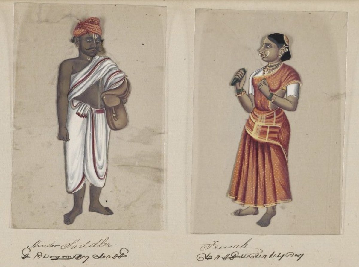 PunchTantrum's tweet photo. ‘Sacred thread worn by Hindoo Saddler in Madura region.’ 

[Saddler = Mochi who makes leather saddles]

- Seventy-two Specimens of Castes in India. 1837

#Yajnopaveet #Upaveet #Caste #Discrimination #Hindu #SC #Colonialism #Untouchability #CasteMyths https://t.co/cQVClunoyb