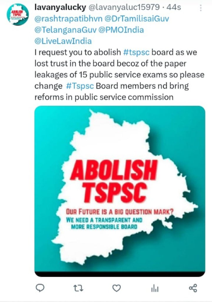 LavanyaLuc14321's tweet photo. Abolish #tspsc board https://t.co/epEmZYC8w5