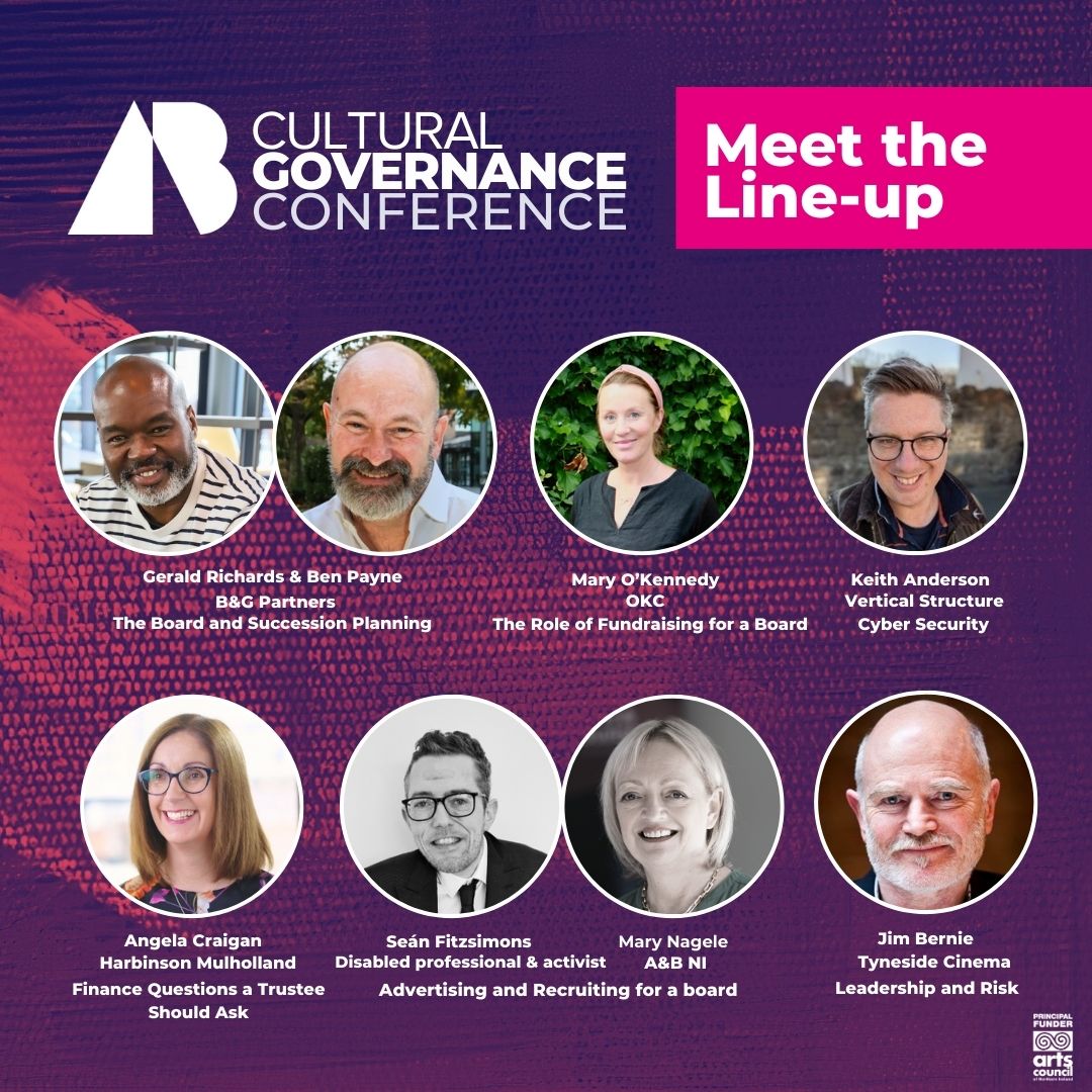 Join <a href="/artsbusinessni/">Arts & Business NI</a> for Ireland’s only Annual Cultural Governance Conference on Thursday 12th October. A rare opportunity for the unsung heroes of charity boards to connect with other trustees, share experiences and discuss the big issues in governance. artsandbusinessni.org.uk/news/2023/octo…