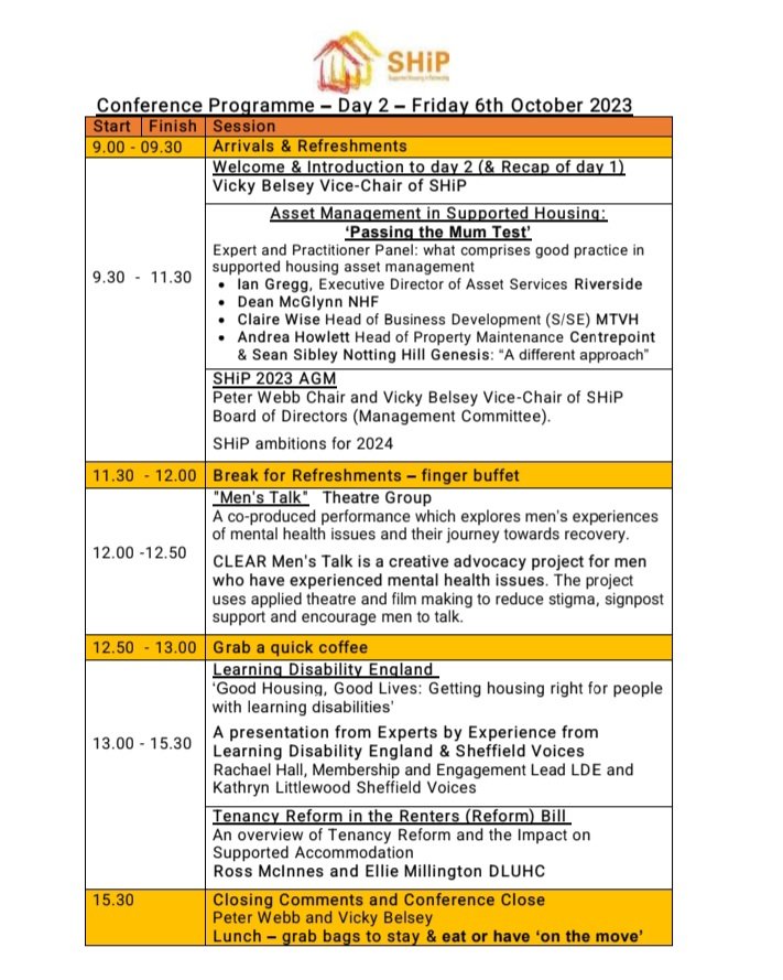 SHiP conference Day 2 with a fantastic agenda.