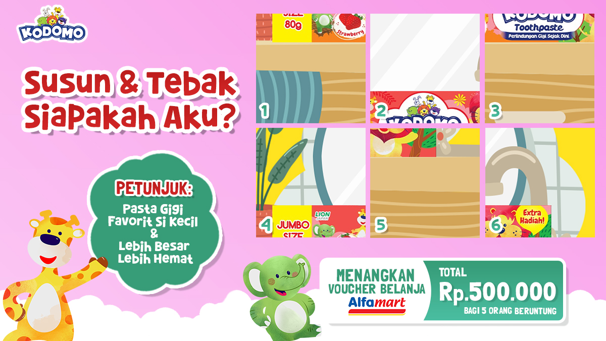 TemanKodomo's tweet photo. Moms! Yuk bantu si Kecil untuk menyusun dan menebak pasta gigi favoritnya ini. Jangan lupa perhatikan petunjuknya ya ❤️

Sudah tau jawabannya? Bagi 5 orang beruntung yang jawabannya benar akan mendapatkan voucher belanja di Alfamart lho! 🥰

#TumbuhCeria
#TemanKodomo https://t.co/32ibljIANa