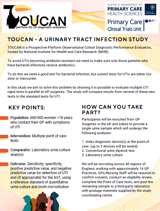 We’re working with Oxford University on a research study to evaluate new rapid tests for diagnosing urinary tract infections (UTIs) in general practice.

Contact our research team to express your interest in taking part in this study on 01539 718867 (Tues, Weds or Thurs only).