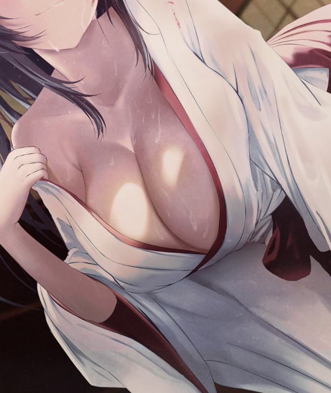 明日上げる予定のチラ巫女ちゃん…👘 