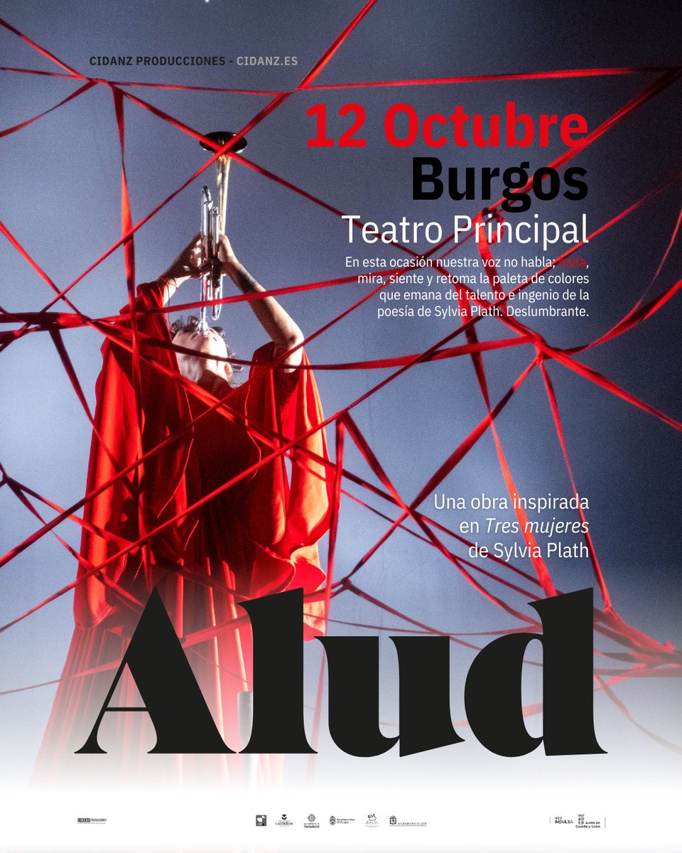 ALUD Una obra inspirada en Tres mujeres de Sylvia Plath Estreno 2023 12 Octubre. Burgos. Teatro Principal. 20:30 h  🎟️Link a las entradas bacantix.com/Entradas/WebFo…ÁNEO+DE+BURGOS&amp;ActivePage=0  📷 cidanz.es Somos
<a href="/artesacyl/">ARTESA CyL</a>
📷Miriam Chacón
