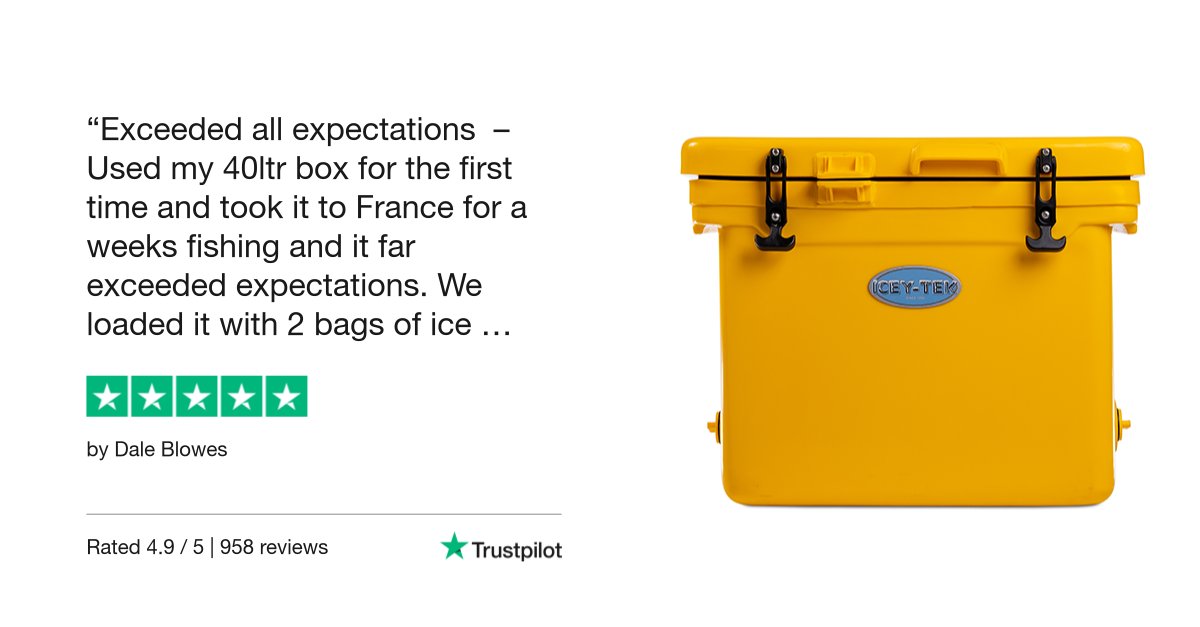 Awesome review from Dale, thanks so much 👍👍

"Exceeded all expectations - Used my 40ltr box for the first time and took it to France for a weeks fishing and it far exceeded expectations.."
coolboxesuk.com/collections/ic…

#iceytek #coolbox #fishinglife