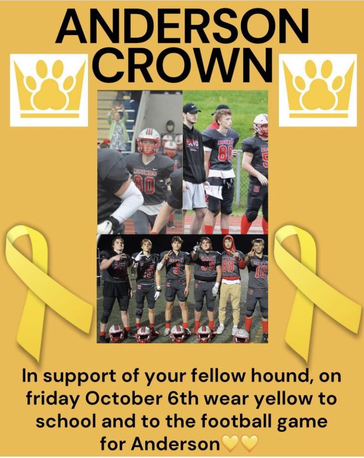 SJHighSchool's tweet image. Today we are wearing Yellow! We play @STM_Super_Saint today at 7pm at Canada Games Stadium. We will all wear yellow to support Anderson Crown and family. The long standing friendly rivalry will lean towards friendly tonight! #SeniorNight #Rivalry @ASD_South @NBIAA_ASINB