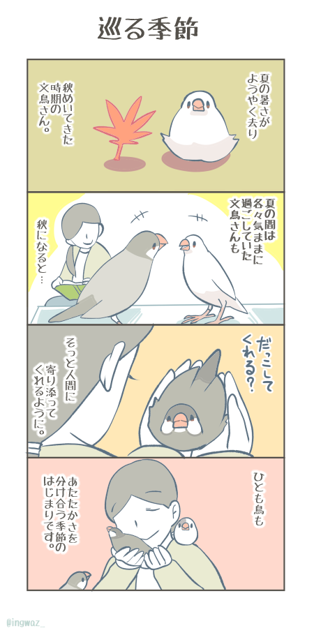 巡る季節。 #Buncho #文鳥 #漫画が読めるハッシュタグ