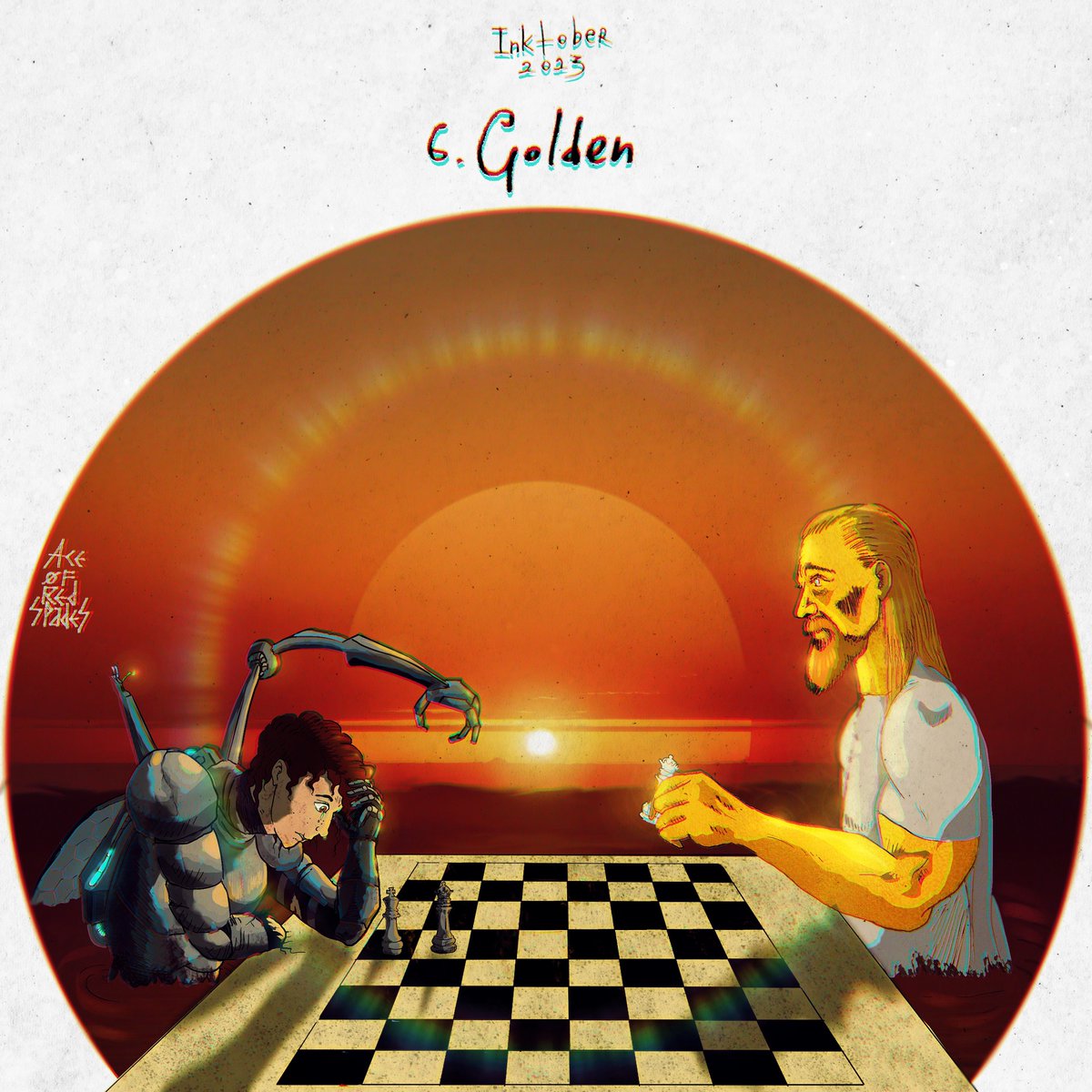 ace0fredspades_'s tweet photo. ✒️Inktober
☉ Day 6 - Golden👑
My vision of Golden Morning from book "Worm" by #wildbow
@inktober #krita #wormwebserial #dtiys #ArtistOnTwitter #artistsoninstagram #parahumans #GOLDEN #inktoberchallenge #inktober2023 #inktober #art #scion #inktober2023day6 #kherpi #wormfanart https://t.co/z2HmDuVA6X