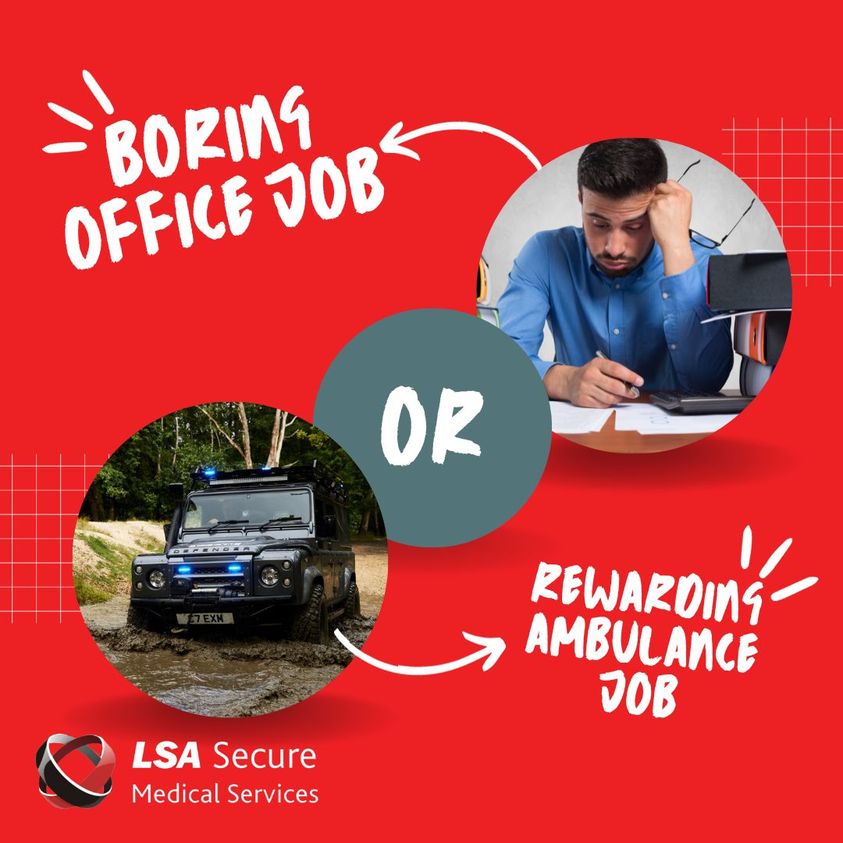 LsaSecure's tweet photo. How many of you are stuck in a boring job that doesn't feel like it goes anywhere other than the 9-5?

 Keep an eye out on our page for upcoming opportunities to work with LSA Secure Medical Services where every day is different! https://t.co/IxdNeU6Ggj