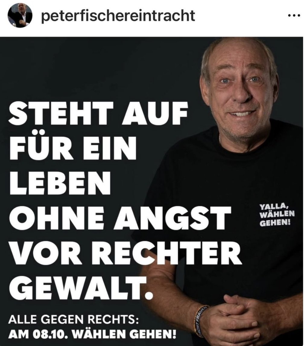 Zum Glück gibt's noch so viele normale Menschen. Danke, Peter Fischer. #fckAfD #fckNZS #SGE #Eintracht #Frankfurt <a href="/Eintracht/">Eintracht Frankfurt</a>