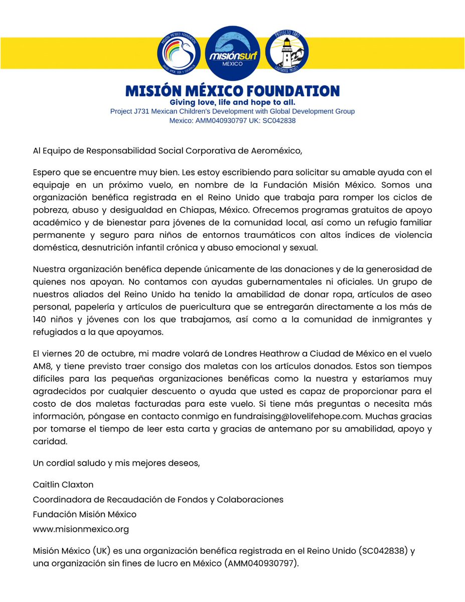 Misión México Foundation tweet media