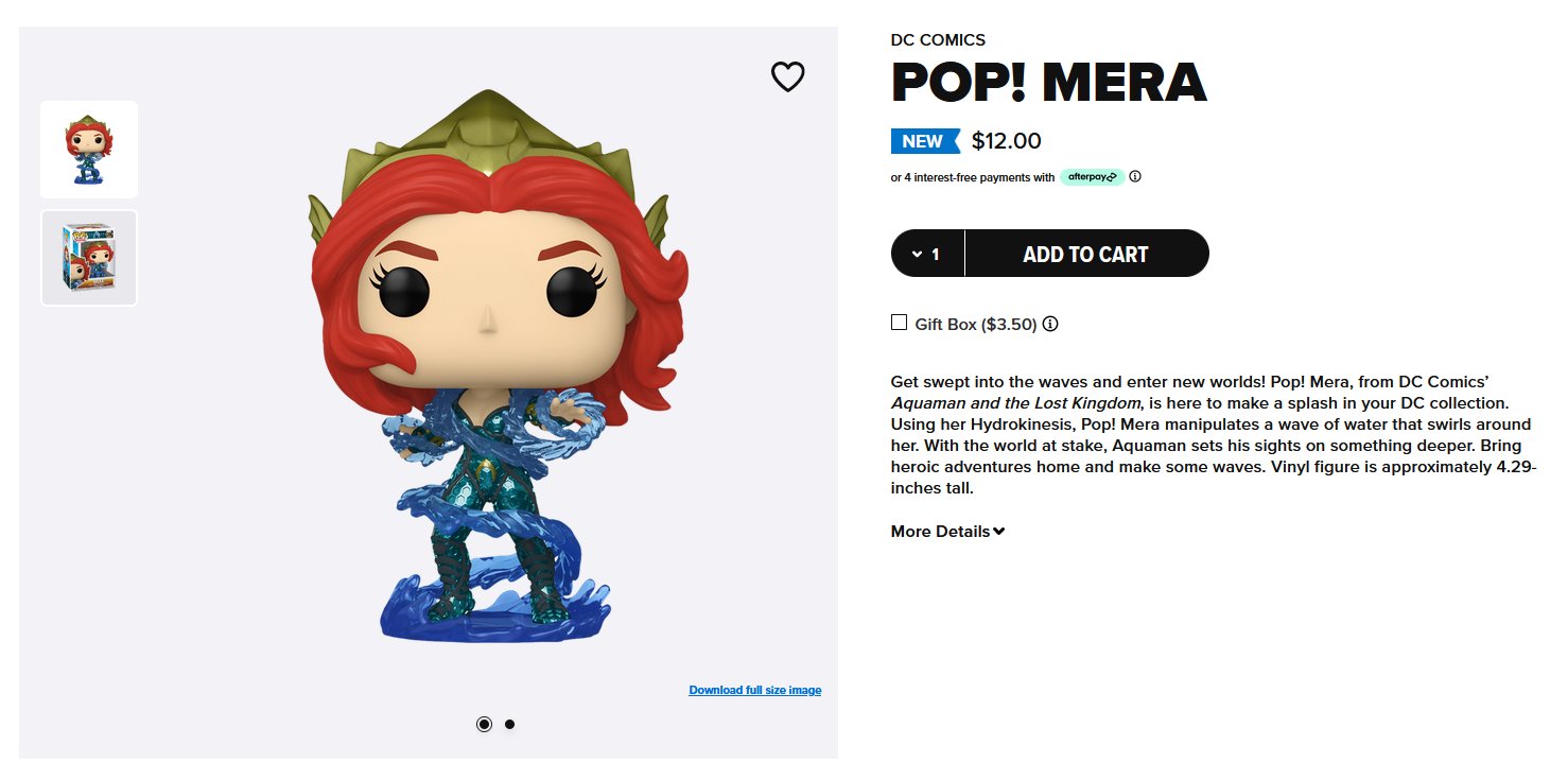 Funko POP! Movies: Aquaman and The Lost Kingdom Mera 4.29-in Vinyl