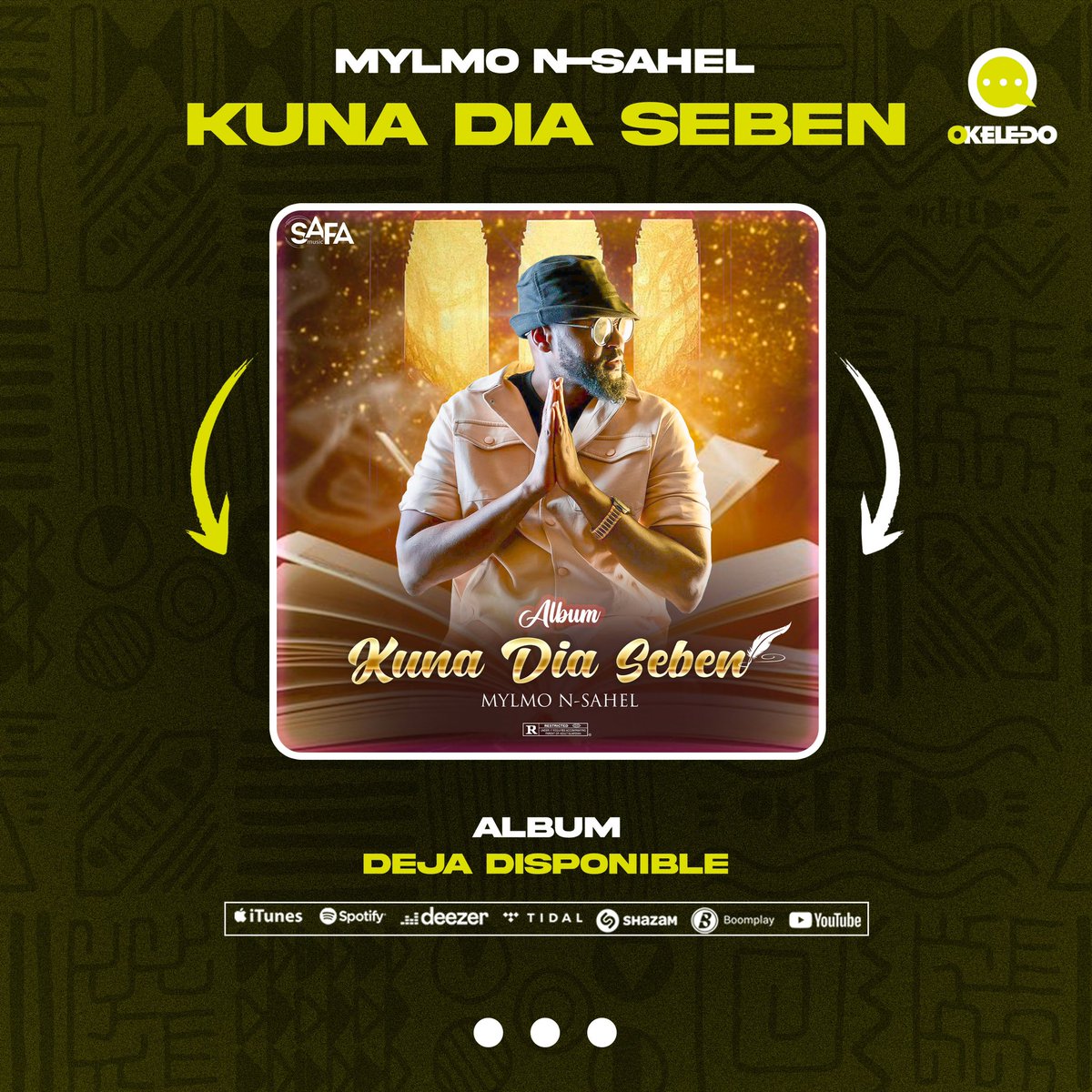 Okeledomag's tweet photo. Le kitabiu sanouma de notre Imam Mylmo N-Sahel est enfin sorti. L'album s'appelle "Kouna Dia Seben" et si vous voulez c'est une belle prophétie de 14 faïda où le Mahamat N-sahel.

🔗https://t.co/85oWgOW4oP

#Mylmo #okeledonouvellesortie https://t.co/Qh8F8n0Wnf