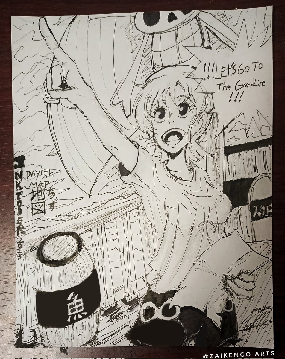 aymengo_2022's tweet photo. Dibujo número 5 del Inktober... Terminado!!!! Espero les guste. ^^
#draw #drawing #ink #anime #manga #animegirl #pirates #mugiwara #fanart #compisition #text #nami #onepiece #namionepiece #shonenjump #ジャンプ #ワンピス #grandline #illustration #inktober #inktober2023 https://t.co/3kECOep6GI