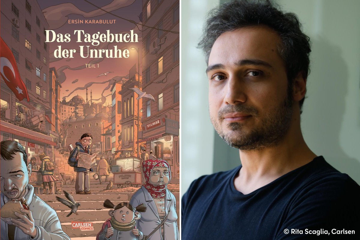 Am 18. Oktober um 20 Uhr stellt @ersinkarabulut seinen Comic 'Das Tagebuch der Unruhe' in der Mittelpunktbibliothek Wilhelm Liebknecht/Namik Kemal in #Xhain vor. Aus der deutschen Übersetzung lesen Gesa Ufer und Nina Weniger. Eintritt frei mit Anmeldung ➡️berlin.de/ba-friedrichsh…