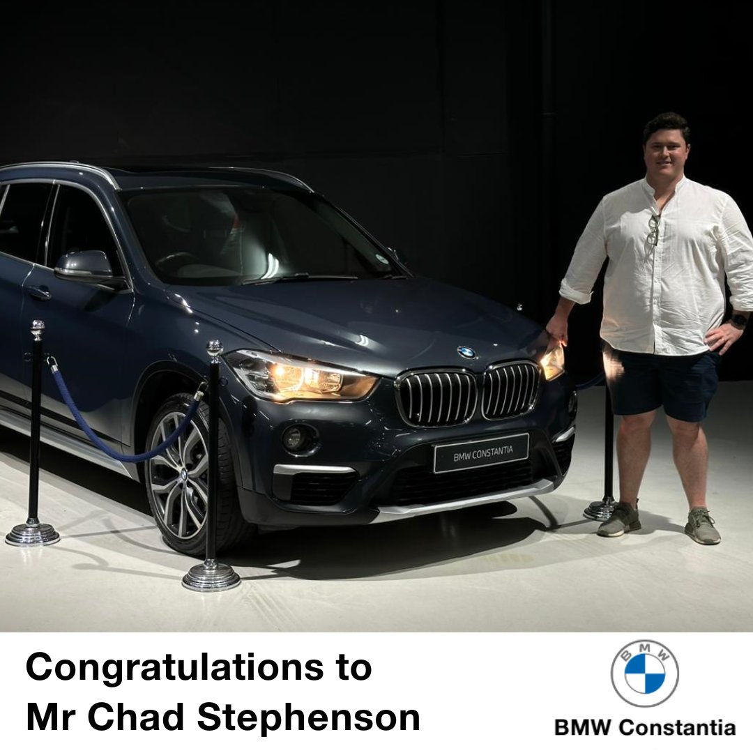 BMWConstantia's tweet photo. Congratulations to Chad Stephenson on taking delivery of his 2018 BMW X1 20d MSPORT! 

Wishing you many safe and happy miles in your new vehicle! 

Sales Executive: Altaaf 

#BMWConstantia #Deliveries #BMW https://t.co/Uu2YxAsPvH