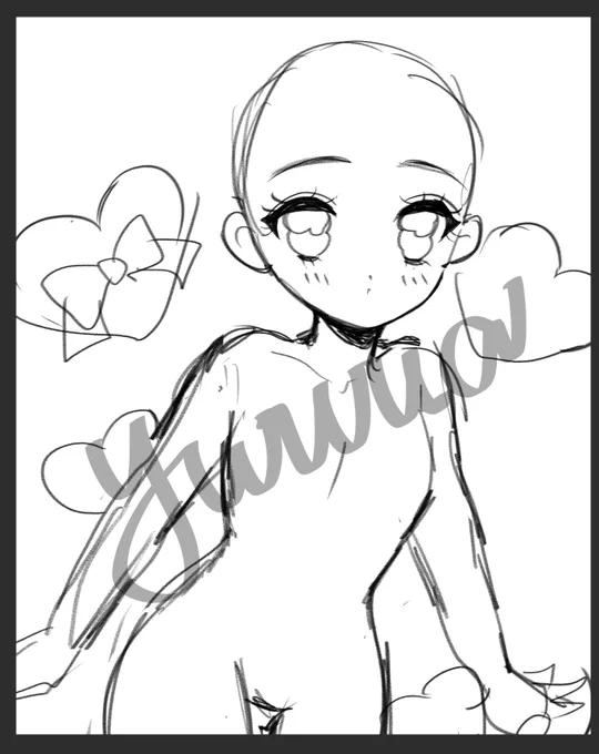 hi!! i have this empty 90s anime base im gonna open for commission ❤️  If anyone wants to claim kindly dm me ❤️  my knee ups are usually 350 but Im gonna open this for 280$💕  expressions can be changed 💕