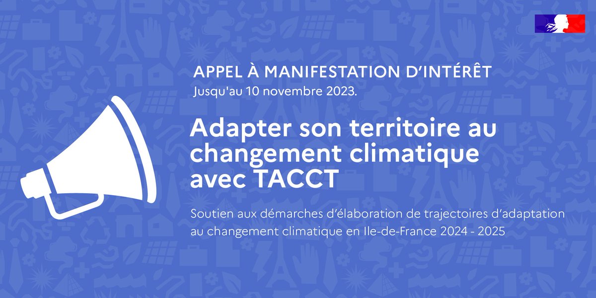 J-4 ! ⌛️

L’appel à manifestation d’intérêt « Adapter son territoire au changement climatique en Ile-de-France avec TACCT » (AMI-TACCT-IDF) a pour objectif d’accompagner les collectivités territoriales souhaitant mettre en place une stratégie d’adaptation au changement climatique