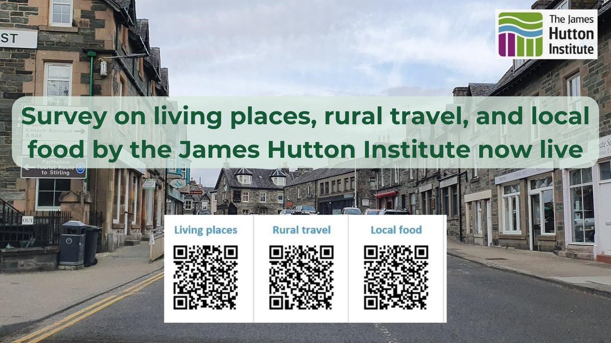 Volunteers are sought by <a href="/JamesHuttonInst/">James Hutton Institute</a> to help them investigate what helps or hinders rural life in Scotland, looking at issues including transport &amp; local food supplies. Details⬇️ 
tinyurl.com/d7d2j9mc <a href="/ScotRuralAction/">Scottish Rural Action</a> <a href="/CommEmpower/">CommunityEmpowerment</a> <a href="/ScottishCCs/">Scottish CCs</a> @Inspiring_Comm <a href="/RuralSEHub/">Rural Social Enterprise Hub</a>